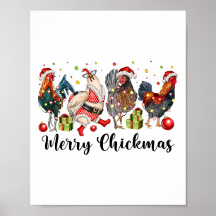Prettig Kikkermas Kippen Grappig Kerst Kip Mo Poster