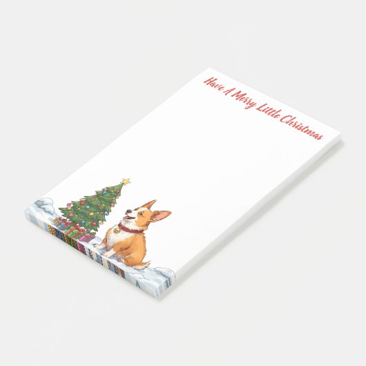 Prettig Klein Kerstfeest - Corgi Post-it® Notes (Schuin)
