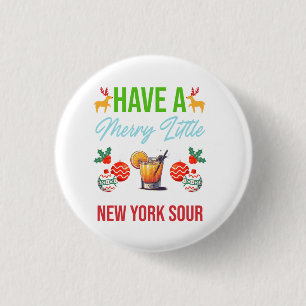 Prettig Klein Nieuw-Zuid Sour Kerstfeest Ronde Button 3,2 Cm