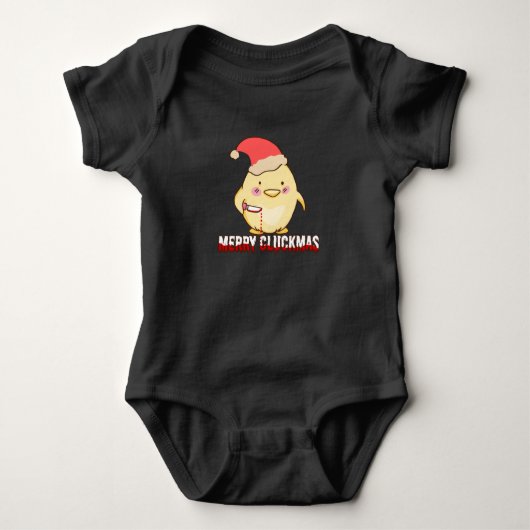 Prettig KliekKerstmis, Grappige Kerstkip Romper (Voorkant)