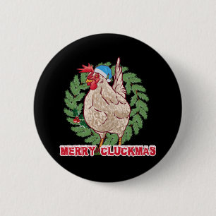 Prettig KliekKerstmis - Grappige Kerstkip Ronde Button 5,7 Cm