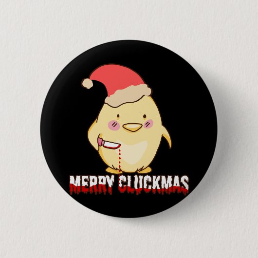 Prettig KliekKerstmis, Grappige Kerstkip Ronde Button 5,7 Cm (Voorkant)