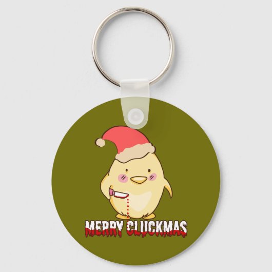 Prettig KliekKerstmis, Grappige Kerstkip Sleutelhanger (Voorkant)