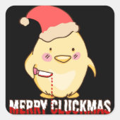 Prettig KliekKerstmis, Grappige Kerstkip Vierkante Sticker (Voorkant)