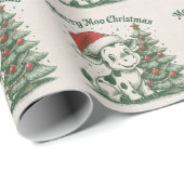Prettig Koe Kerstfeest Cadeaupapier (Rol Hoek)