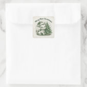 Prettig Koe Kerstfeest Vierkante Sticker (Tas)