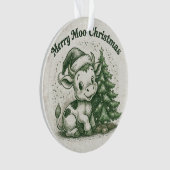 Prettig Koe Kerstmis Ornament (voorkant)