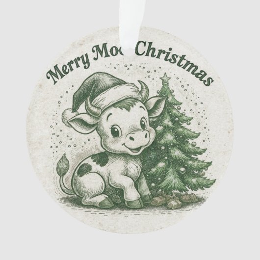 Prettig Koe Kerstmis Ornament (voorkant)