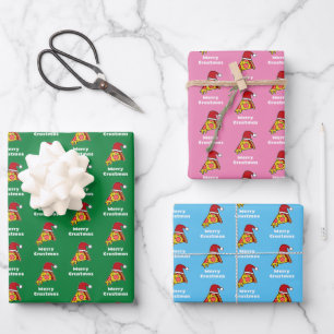 Prettig Korstmas FEUTIGE PIZZASCHIJF INKAPSEL Inpakpapier Vel