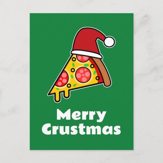 Prettig Korstmas FUNNY PIZZA SNIP KERSTMAN Briefkaart (Voorkant)
