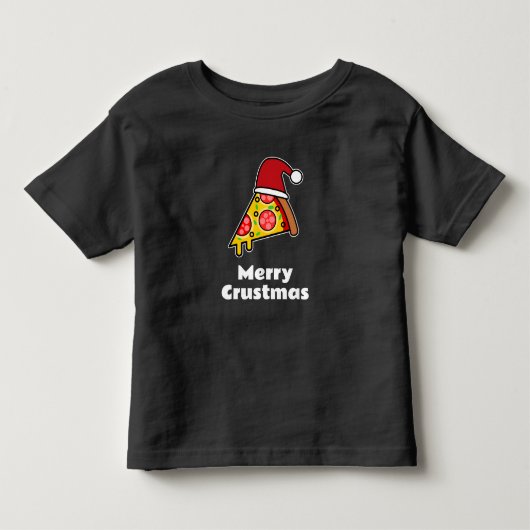 Prettig Korstmas FUNNY PIZZA SNIP KERSTMAN Kinder Shirts (Voorkant)