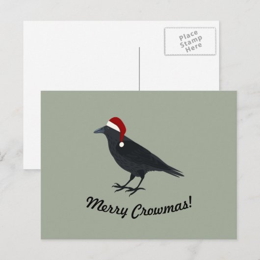 Prettig KraaiKerstmis Kerst Kraai Vakantie Ansicht Feestdagenkaart (Voorkant / Achterkant)