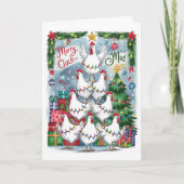 Prettig Kriel-Kerstdiner Kippen Kerstkaart Feestdagen Kaart (Voorkant)