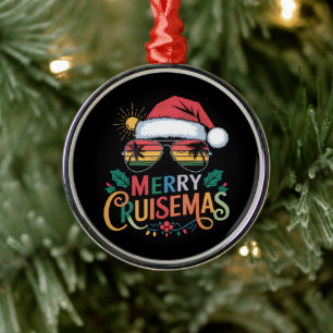 Prettig Kruisemas 2024 Kerstman Rendier Metalen Ornament