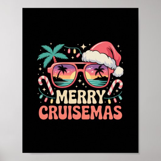 Prettig Kruisemas 2025 2026 Kerstman Rendier Poster (Voorkant)