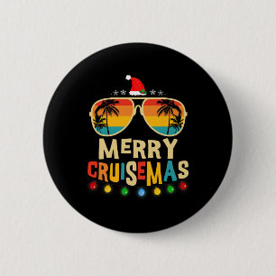 Prettig Kruisemas 2025 Kerstman Rendier Kruis Ronde Button 5,7 Cm