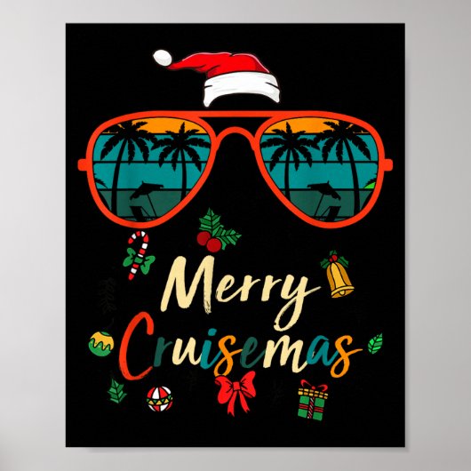 Prettig Kruisemas 2025 Kerstmis Kerstman Rendier C Poster (Voorkant)