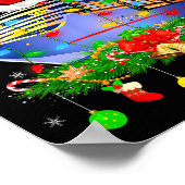 Prettig Kruisfeest Kerstverlichting Kerstman Cruis Poster (Hoek)