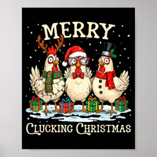 Prettig Kukkend Kerstkip Boerderij Dier Kerstmis  Poster