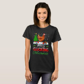 Prettig Kuttelend Kerst Muts Funny Kerstman Kip X T-shirt (Voorkant volledig)