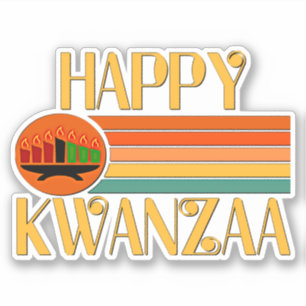 Prettig Kwanzaa 7 Kaarsen, Kiss Cut Sticker