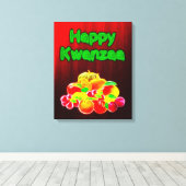 Prettig Kwanzaa Eerste Vruchten Canvas Afdruk (Insitu (Houten vloer))