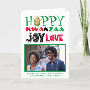 Prettig Kwanzaa FOTO Wenskaart Modern Plezierig Feestdagen Kaart