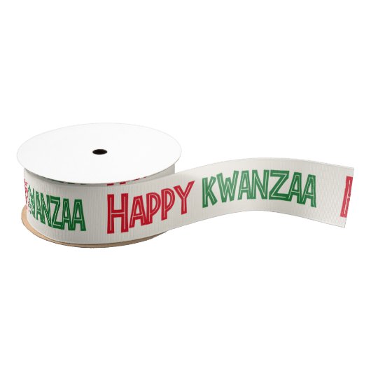 Prettig Kwanzaa Groet Grosgrain Lint (Spoel)