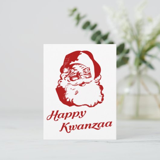 Prettig Kwanzaa Kerstman Kerstman Feestdagenkaart (Staand voorkant)