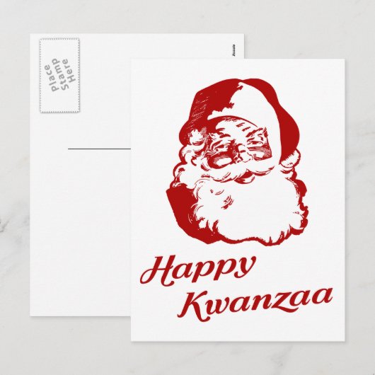 Prettig Kwanzaa Kerstman Kerstman Feestdagenkaart (Voorkant / Achterkant)