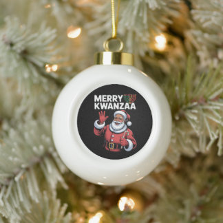 Prettig Kwanzaa Kerstman Kinara Suikerstok Kerstmi Keramische Bal Ornament