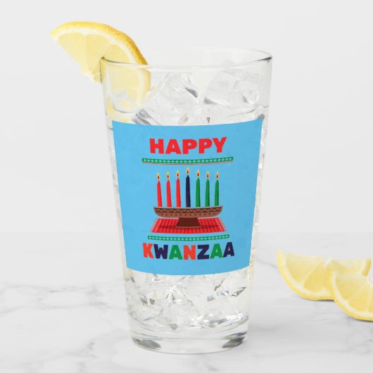 Prettig Kwanzaa Kinara Glas (Voorkant ijs)