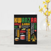 Prettig Kwanzaa Kinara Zeven Kaarsen Drum Afrikaan Kaart (Gele Bloem)