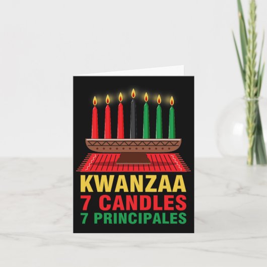 Prettig Kwanzaa Kinara Zeven Principes Kaarsen Pan Kaart (Voorkant)