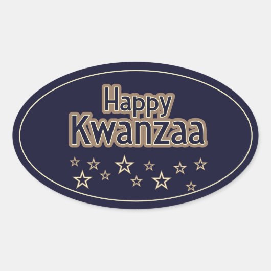 Prettig Kwanzaa Ovale Sticker (Voorkant)