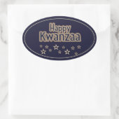 Prettig Kwanzaa Ovale Sticker (Tas)