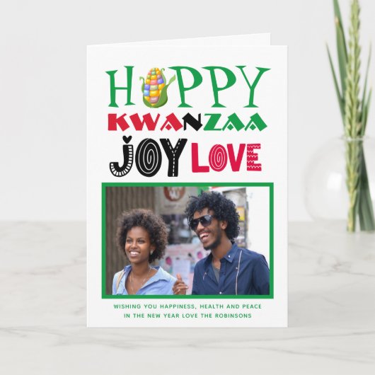 Prettig Kwanzaa PHOTO Kaart Modern Plezierig (Voorkant)
