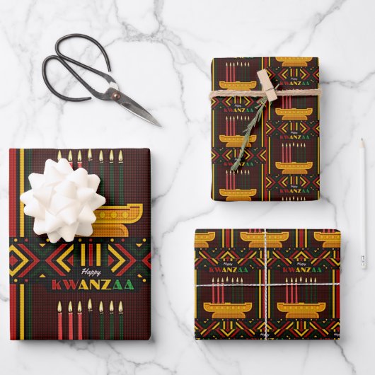 Prettig Kwanzaa PopArt Inpakpapier Vel (Voorkant)