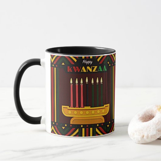 Prettig Kwanzaa PopArt Mok (Met donut)