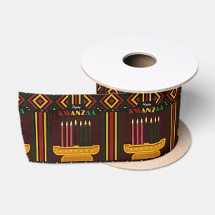 Prettig Kwanzaa PopArt Satijnen Lint
