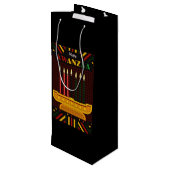 Prettig Kwanzaa PopArt Wijn Cadeautas (Achterkant Gekanteld)