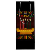 Prettig Kwanzaa PopArt Wijn Cadeautas (Achterkant)