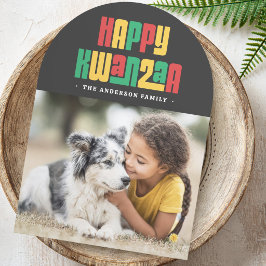 Prettig Kwanzaa rood groen geel foto Feestdagenkaart