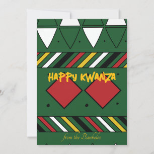 Prettig Kwanzaa Stam Patroon Familie Foto Feestdagenkaart