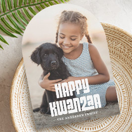 Prettig Kwanzaa witte overlay foto Feestdagenkaart
