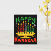Prettig Kwanzaa Zeven Principes Kinara Kaarsen Man Kaart (Gele Bloem)