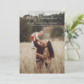 Prettig Kwarantaine Kerst Pret Script Familie Foto Feestdagenkaart (Staand voorkant)