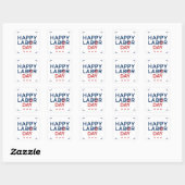 Prettig Labor Day Moderne Patriottische Vierkante Sticker (Vel)