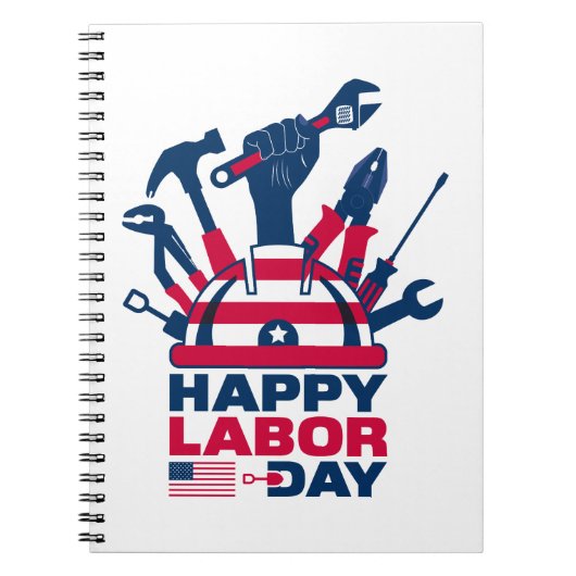 Prettig Labor Day, vakantie VS Notitieboek (Voorkant)