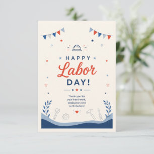 Prettig Labor Day Waardering Dank Je Bedankkaart